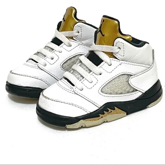 NWOB Air Jordan 5 Retro Olympic Gold Size 4C - Picture 1 of 9